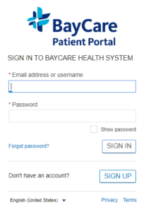 BayCare Patient Portal Login