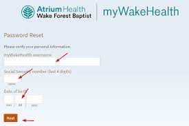 wake forest patient portal password reset