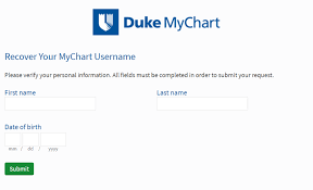 Duke Patient Portal password reset