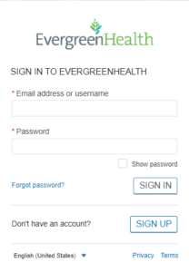 evergreen patient portal login