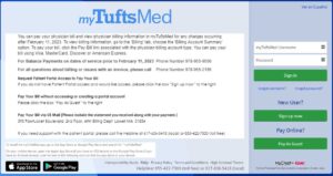 Tufts Patient Portal login